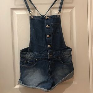 Denim Shorts Overalls